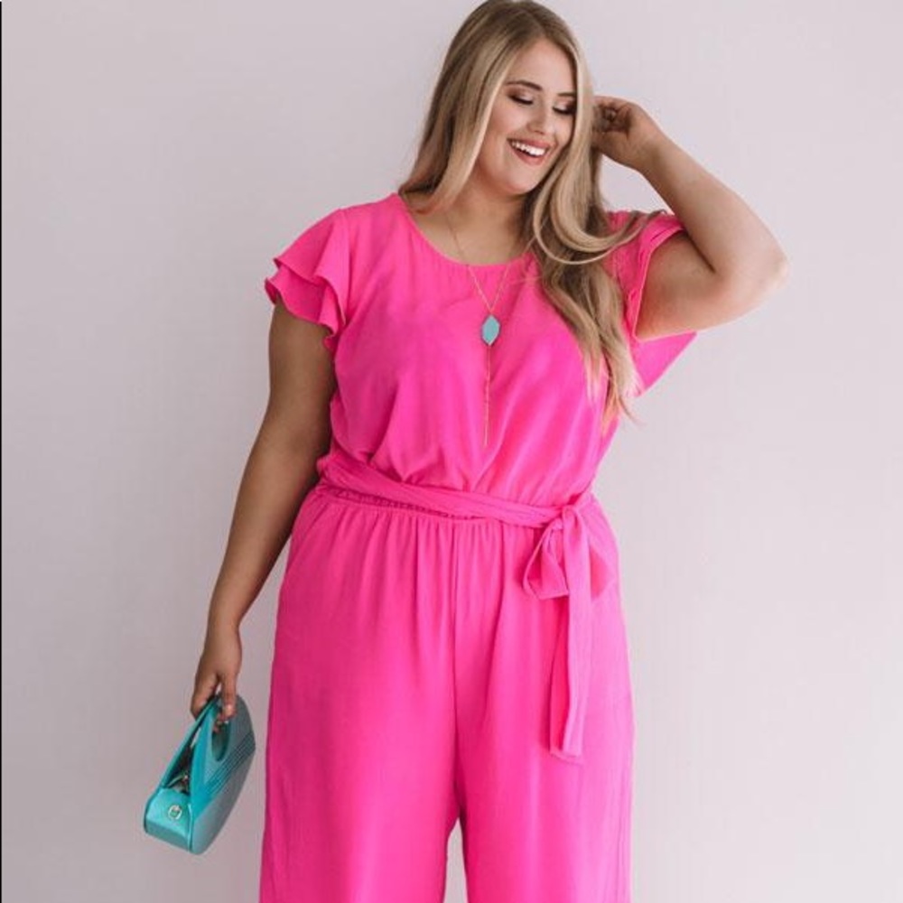 Bright on Point jumpsuit- hot pink